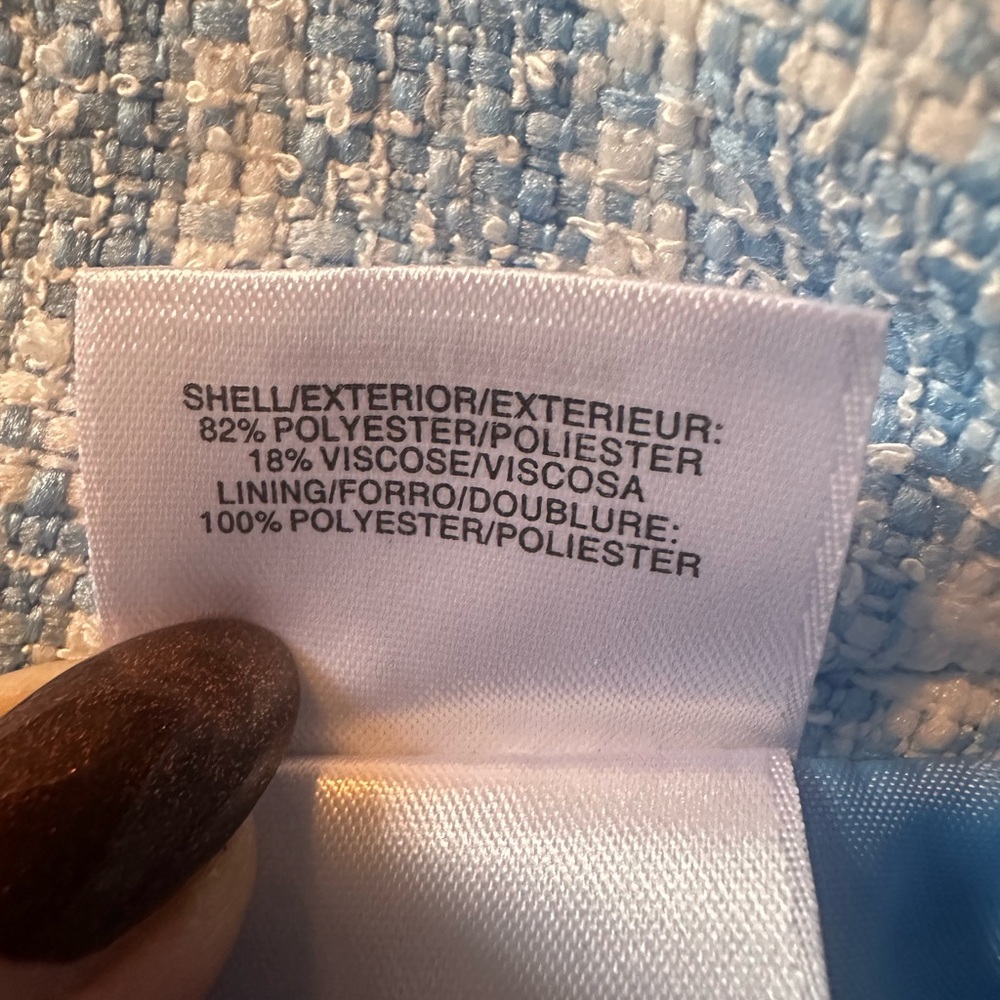 NWT Nine West Light Blue Checkered Pencil Skirt - Picture 4 of 5